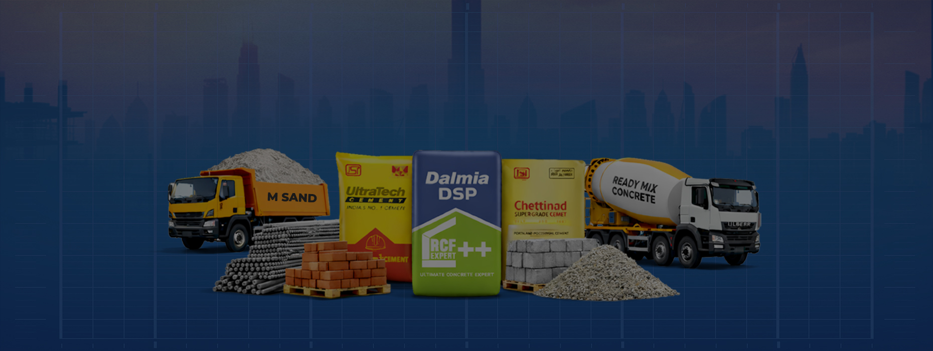 Construction material delivery truck at a Chennai building site — BuildingNeeds.in